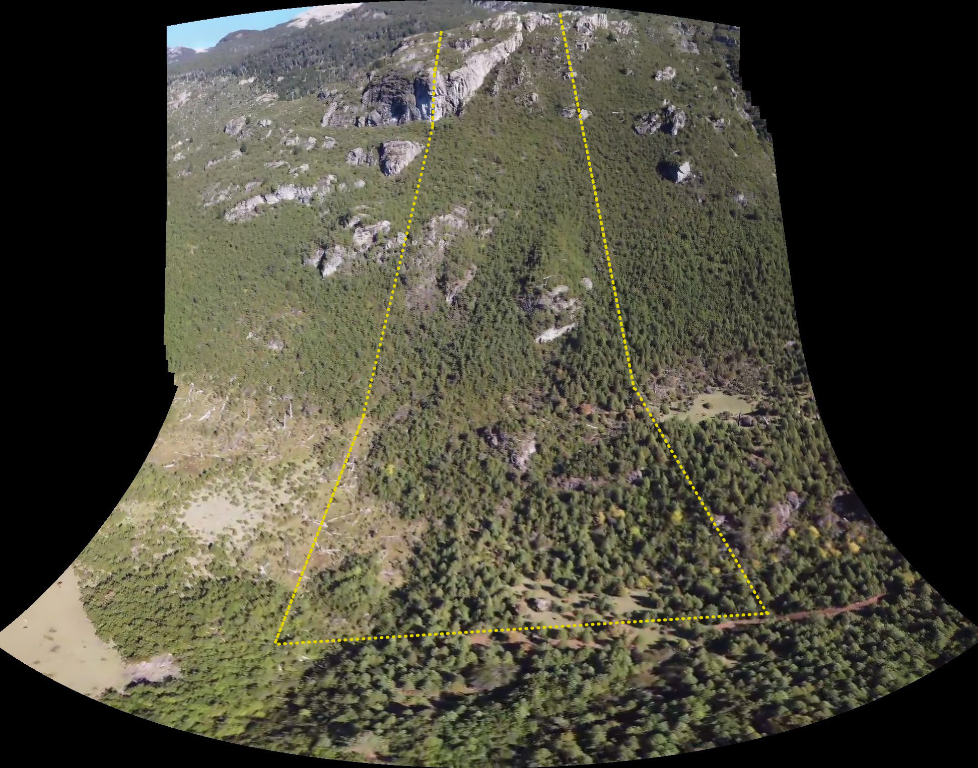 Vista aérea del entorno con los límites del Lote 2A-15 señalados